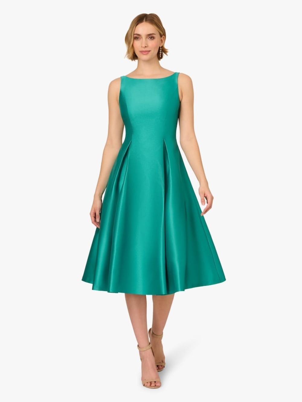 Adrianna Papell Sleeveless Mikado Fit & Flare Midi Dress. Size 10.  New with tag